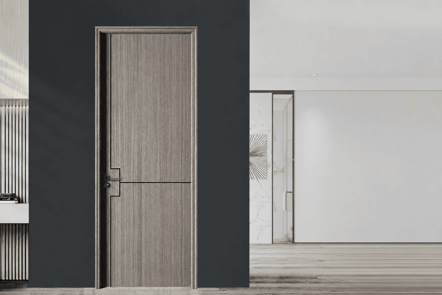 Puerta de interior WONLY instalada en una vivienda